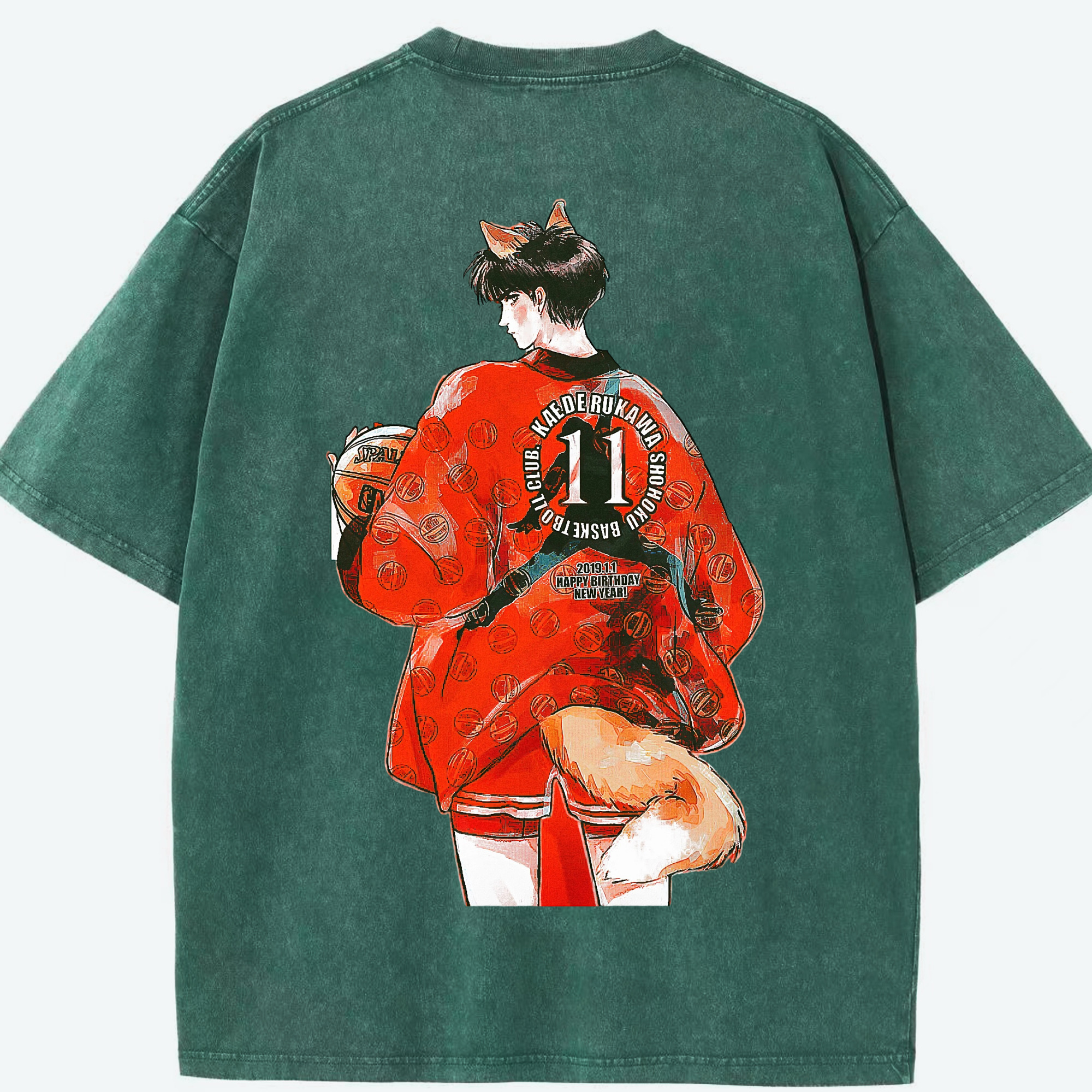 （画像用） SLAM DUNK／スラムダンク 綿100% ヴィンテージ風 半袖Tシャツ（背面プリント）